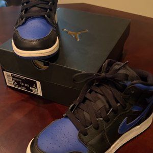 Nike Air Jordan 1 Mid - Black/Royal Blue - size 5Y